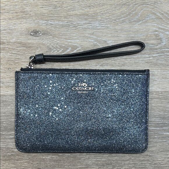 0845 Coach Black Glitter Wristlet - Picture 1 of 9